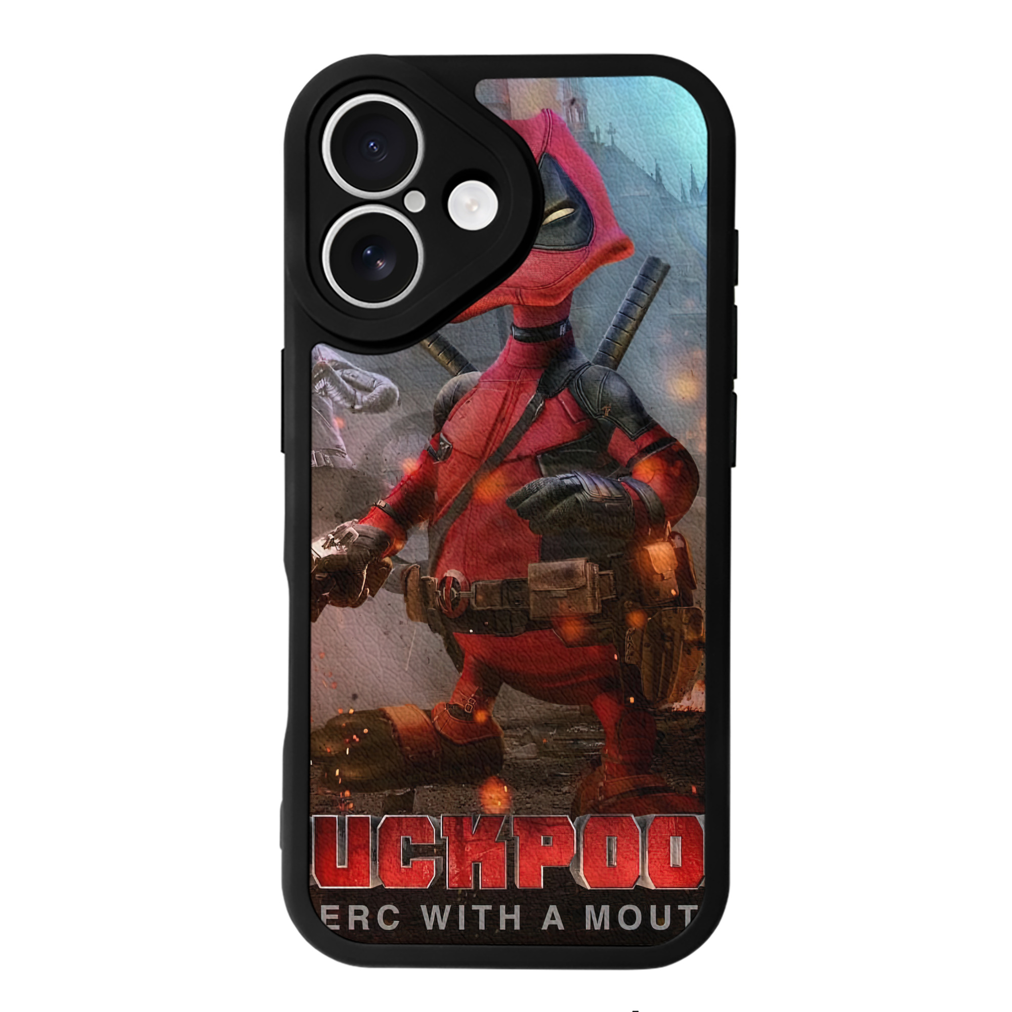 （画像用） Deadpool デッドプール 【iPhone 16シリーズ対応】シリコンスマホケース（レザー調） 材質：シリコン